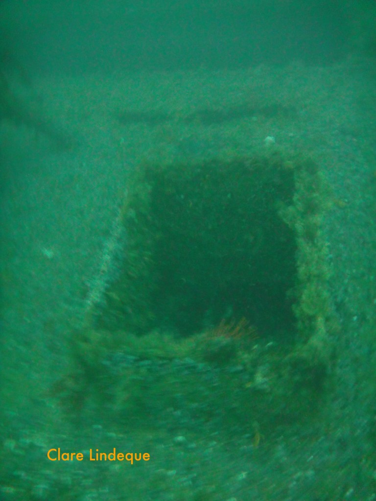 Open hatch on the deck of the Rockeater