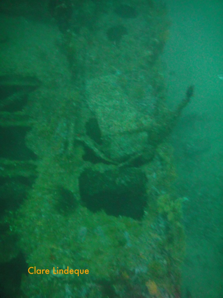 Collapsed wreckage on the deck