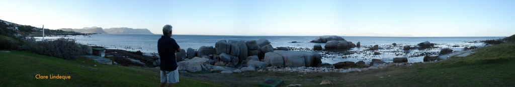 Tony surveying the rocks at A Frame