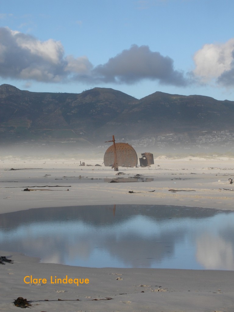 The wreck of the Kakapo on Long Beach, Noordhoek