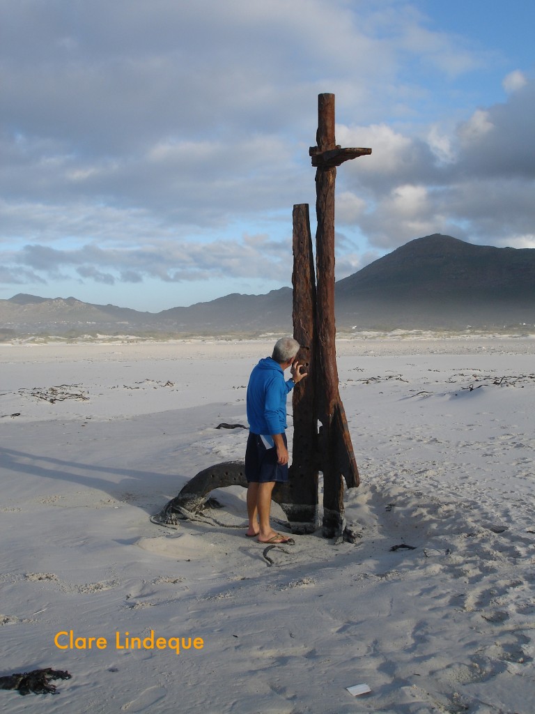 Tony at what remains of the stern of the vessel