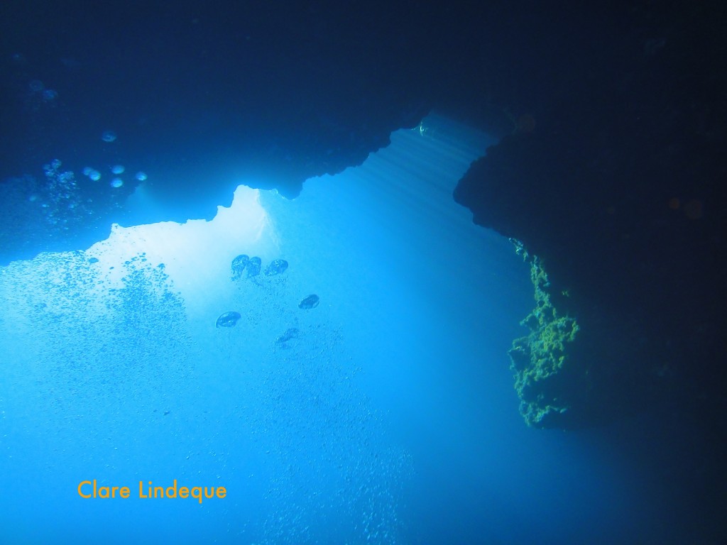 Light penetrates a cavern