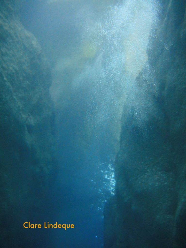 The vertical wall of the tunnel, and the surface