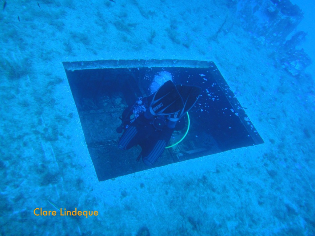 Joseph checks out an open hatch