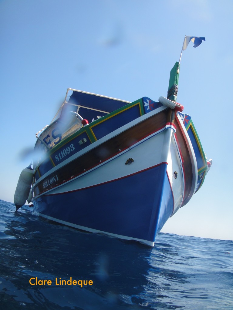 Our dive boat, a Maltese luzzu