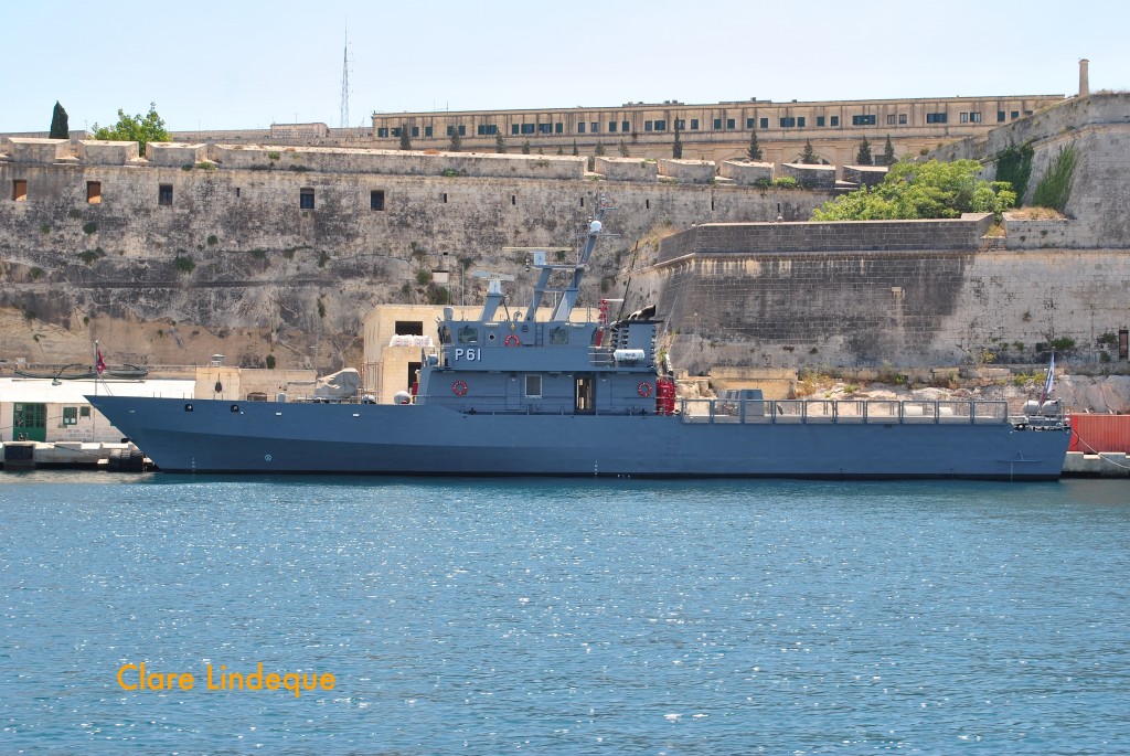 The P61 in the Grand Harbour at Valletta