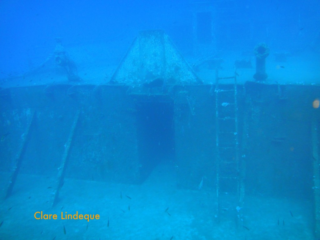 Entrance into aft superstructure