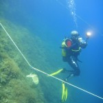 Tony crossing the inlet at Wied Iz Zurrieq