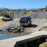 The divemobile preparing to take the boat out of the water