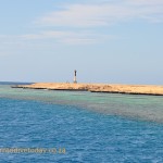 Marker on a spit of land