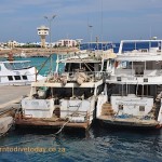 Boats at the fuelling station in Hurghada