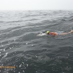 Richard in the choppy waters round the Point