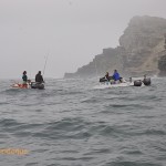 Support boats wait for the event to get going