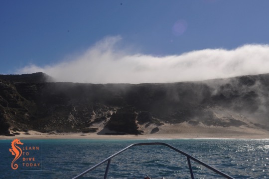 Diaz Beach lies under forbidding cliffs