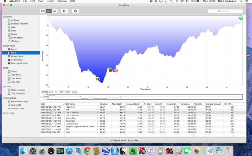 MacDive – a digital dive logbook for Mac OS X